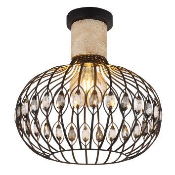 Globo Dorthy Plafondlamp Grijs, Zwart, 1-licht