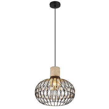 Globo Dorthy Hanglamp Grijs, Zwart, 1-licht