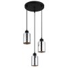 Globo Alonso Hanglamp Zwart, 3-lichts
