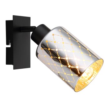 Globo Alonso Wandlamp, Muurspot Zwart, 1-licht