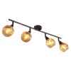 Globo Frosta Plafondlamp Chroom, Zwart, 4-lichts