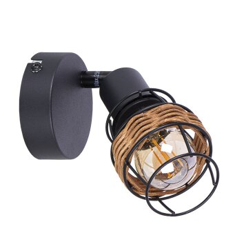 Globo Malik Wandlamp, Muurspot Zwart, 1-licht