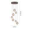 Paul Neuhaus Verlichting Popup Hanglamp LED Brons, 7-lichts, Afstandsbediening