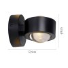 Lichten Direct AKKU-CHIA Wandlamp LED Zwart, 2-lichts, Afstandsbediening