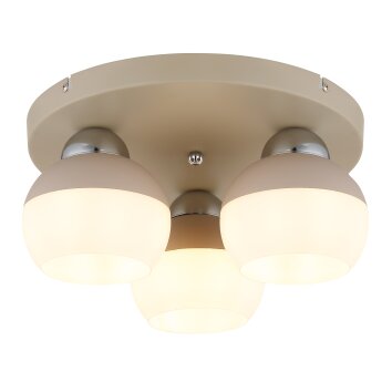 Globo Ragusa Plafondlamp Chroom, Wit, 3-lichts