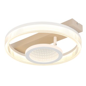 Globo Zara Plafondlamp LED Zandkleurig, Wit, 1-licht