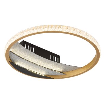 Globo Constance Plafondlamp LED Chroom, Zwart, 1-licht