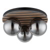 Globo Parsons Plafondlamp Natuurlijke kleuren, Zwart, 3-lichts