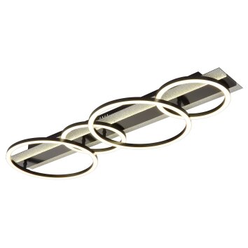 Globo Norberto Plafondlamp LED Zwart, Zilver, 1-licht