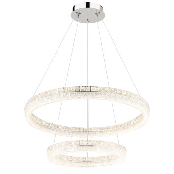 Globo Laurel Hanglamp LED Chroom, 1-licht, Afstandsbediening