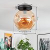 Ripoll Plafondlamp, Kogellampje Amber, 1-licht