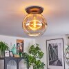Ripoll Plafondlamp, Kogellampje Amber, Duidelijk, 1-licht