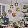 Ripoll Hanglamp, Kogellampje, Hanglamp Goud, Zwart, 5-lichts