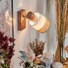 Fallhagen Wandlamp, Muurspot Chroom, Hout donker, 1-licht
