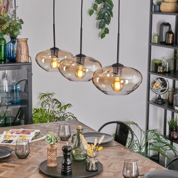 Mertola Hanglamp, Hanglamp Zwart, 3-lichts