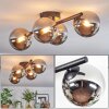Chehalis Plafondlamp, Kogellampje Chroom, Rookkleurig, 4-lichts