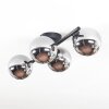 Chehalis Plafondlamp, Kogellampje Chroom, Rookkleurig, 4-lichts