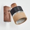 Fallhagen Wandlamp, Muurspot Chroom, Hout donker, 1-licht