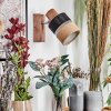 Fallhagen Wandlamp, Muurspot Chroom, Hout donker, 1-licht