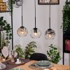 Ripoll Hanglamp, Kogellampje, Hanglamp Natuurlijke kleuren, Zwart, 3-lichts