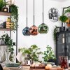 Ripoll Hanglamp, Kogellampje, Hanglamp Natuurlijke kleuren, Zwart, 3-lichts