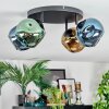 Ripoll Plafondlamp, Kogellampje Blauw, Goud, Groen, 4-lichts