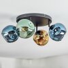 Ripoll Plafondlamp, Kogellampje Blauw, Goud, Groen, 4-lichts