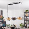 Mertola Hanglamp, Hanglamp Zwart, 3-lichts