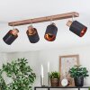 Fallhagen Plafondlamp, Plafondspot Chroom, Hout donker, 4-lichts