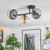 Koyoto Plafondlamp, Kogellampje Amber, Duidelijk, Rookkleurig, 3-lichts