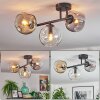 Ripoll Plafondlamp, Kogellampje Amber, Duidelijk, Rookkleurig, 3-lichts