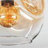 Ripoll Plafondlamp, Kogellampje Amber, Duidelijk, Rookkleurig, 3-lichts