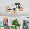 Ripoll Plafondlamp, Kogellampje Amber, Duidelijk, 3-lichts