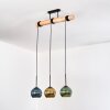 Koyoto Hanglamp, Kogellampje, Hanglamp Natuurlijke kleuren, Zwart, 3-lichts