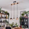 Koyoto Hanglamp, Kogellampje, Hanglamp Natuurlijke kleuren, Zwart, 3-lichts