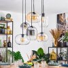 Apedo Hanglamp, Kogellampje, Hanglamp Amber, Duidelijk, Rookkleurig, 6-lichts