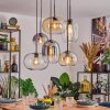 Apedo Hanglamp, Kogellampje, Hanglamp Amber, Duidelijk, Rookkleurig, 6-lichts