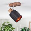 Fallhagen Plafondlamp, Plafondspot Chroom, Hout donker, 1-licht
