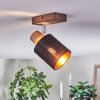 Fallhagen Plafondlamp, Plafondspot Chroom, Hout donker, 1-licht