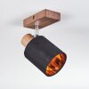 Fallhagen Plafondlamp, Plafondspot Chroom, Hout donker, 1-licht