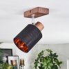 Fallhagen Plafondlamp, Plafondspot Chroom, Hout donker, 1-licht