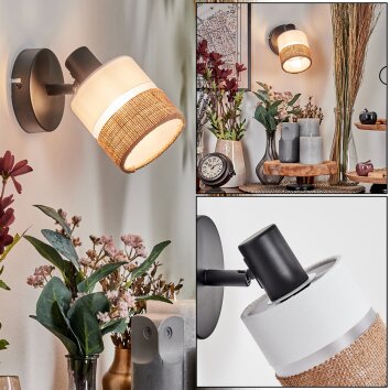 Fallhagen Wandlamp, Muurspot Zwart, 1-licht