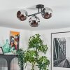 Ripoll Plafondlamp, Kogellampje Chroom, Rookkleurig, 3-lichts