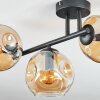 Ripoll Plafondlamp, Kogellampje Amber, 3-lichts