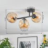 Ripoll Plafondlamp, Kogellampje Amber, 3-lichts