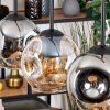 Ripoll Hanglamp, Kogellampje, Hanglamp Natuurlijke kleuren, Zwart, 3-lichts