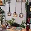 Ripoll Hanglamp, Kogellampje, Hanglamp Natuurlijke kleuren, Zwart, 3-lichts