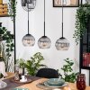 Koyoto Hanglamp, Kogellampje, Hanglamp Natuurlijke kleuren, Zwart, 3-lichts