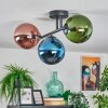 Gastor Plafondlamp, Kogellampje Blauw, Groen, Koperkleurig, 3-lichts