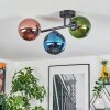 Gastor Plafondlamp, Kogellampje Blauw, Groen, Koperkleurig, 3-lichts